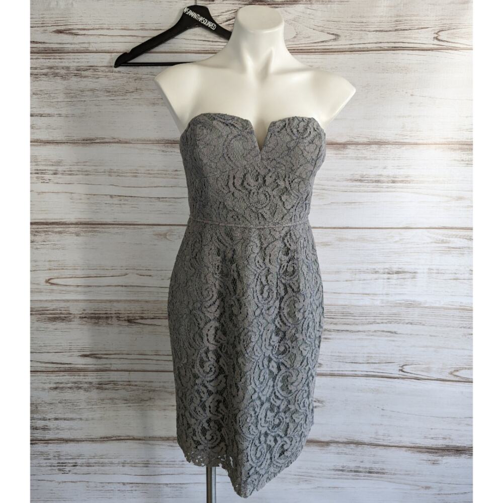 J Crew Leavers Lace Strapless  Bridesmaid Dress sz 8